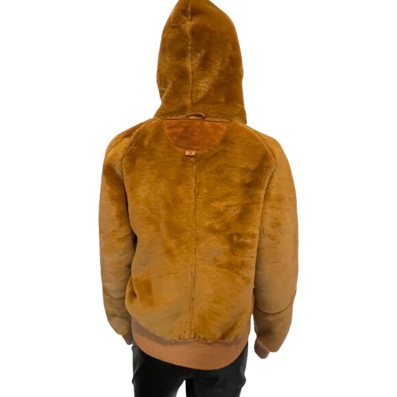 UGG Suede Leather and Faux Fur Lined Hooded Bomber Jacket | Size M - Picture 9 of 14